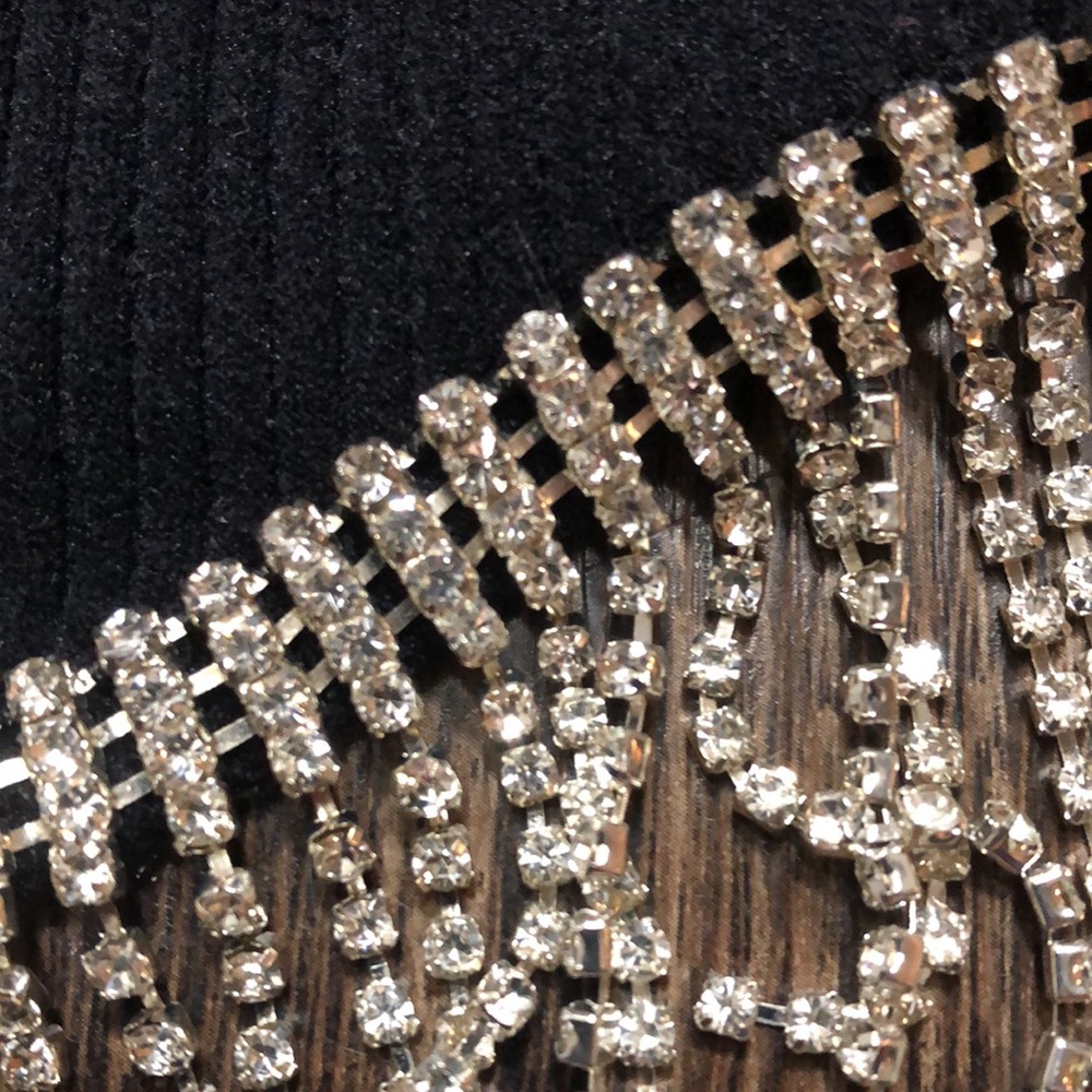 Forever 21 Rhinestone Fringe Ribbed Cropped Tank Top - Picture 15 of 17